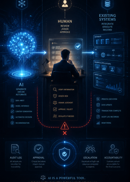『生成AIを業務へ組み込む設計原則 ― AI・人間・既存システムの責任をどう分けるか』 表紙